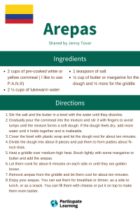 Arepas Recipe from Jenny Tovar